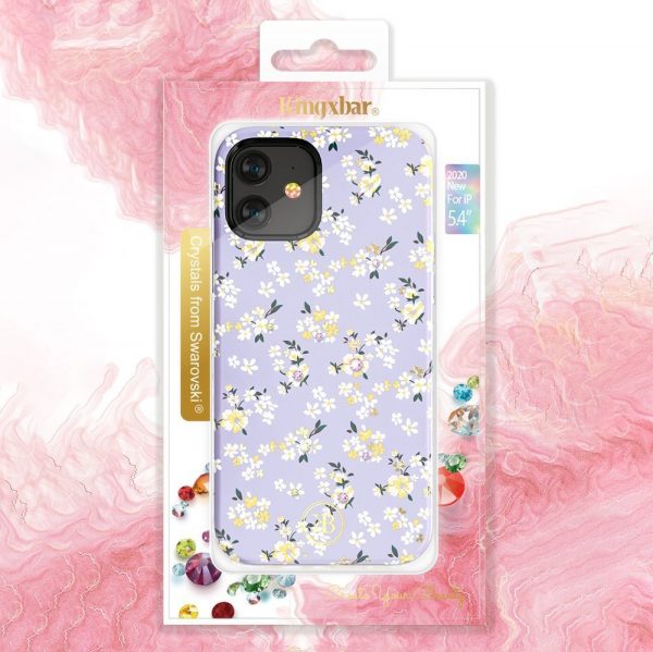 Kingxbar Blossom case decorated with original Swarovski crystals iPhone 12 Pro Max multicolour (Gardenia)