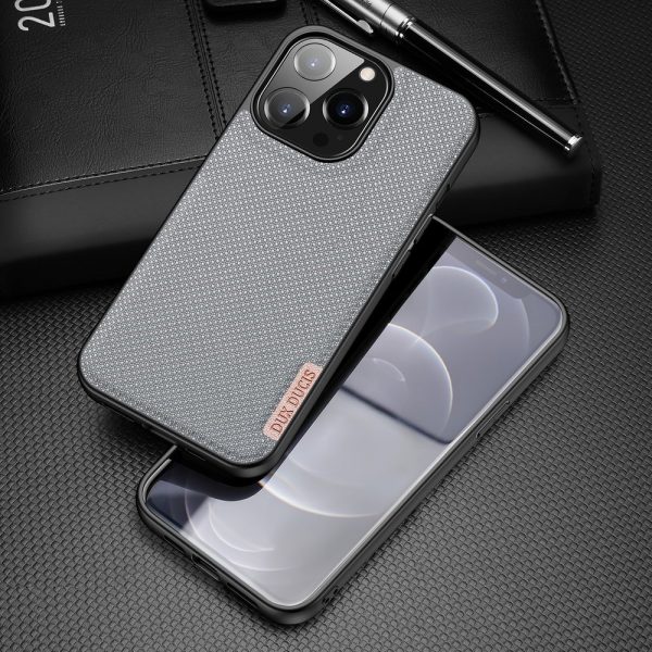 Dux Ducis Fino case covered with nylon material for iPhone 13 Pro gray