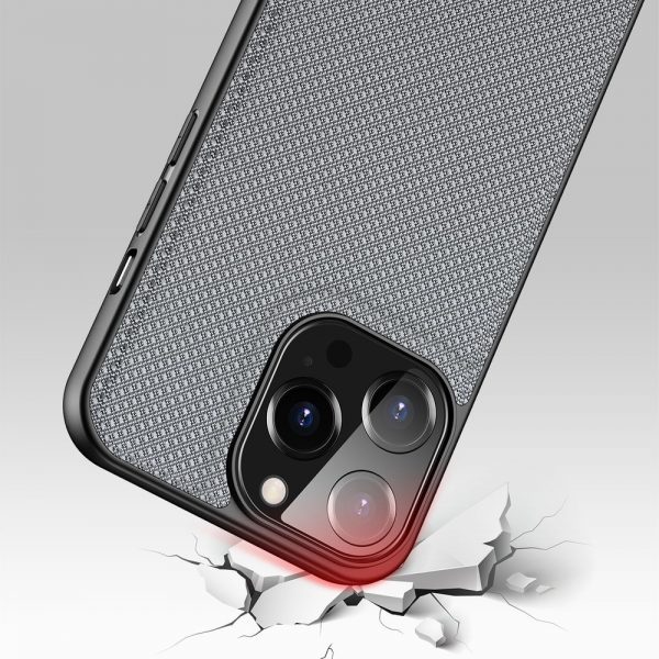 Dux Ducis Fino case covered with nylon material for iPhone 13 Pro gray