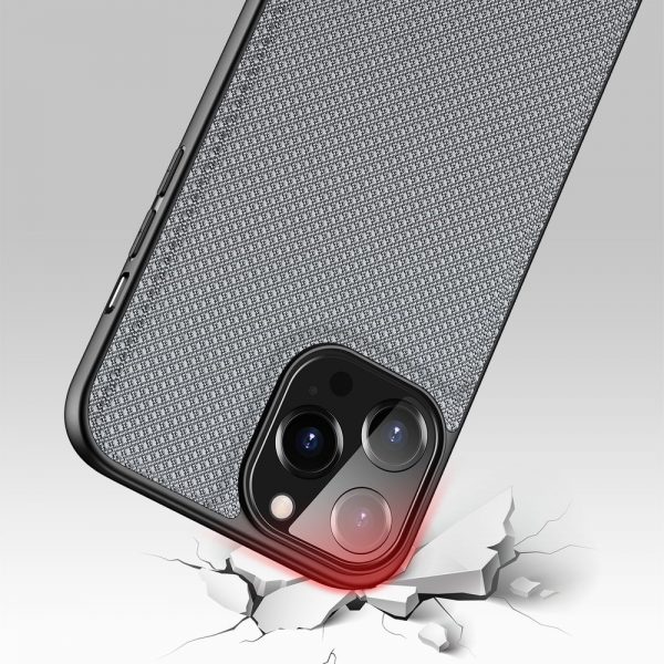 Dux Ducis Fino case covered with nylon material for iPhone 13 Pro Max gray