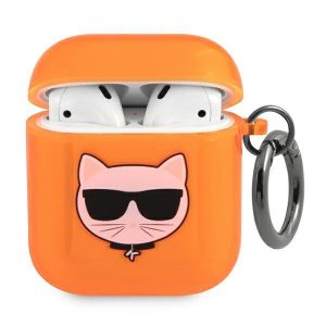 Karl Lagerfeld AirPods cover pomarańczowy/orange Choupette