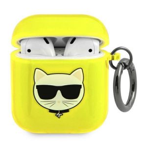 Karl Lagerfeld AirPods cover żółty/yellow Choupette