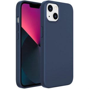 Kingxbar PQY Silicone Series Magnetic Case for iPhone 13 Pro Max Silicone Cover Cover Blue (MagSafe Compatible)