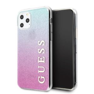 Guess iPhone 11 Pro Max rose blue/pink blue hard case Glitter Gradient