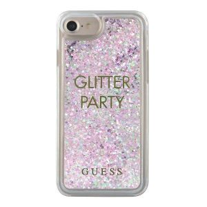 Guess iPhone 6/7/8 /SE 2020 / SE 2022 purple/purple hard case Liquid Glitter Party