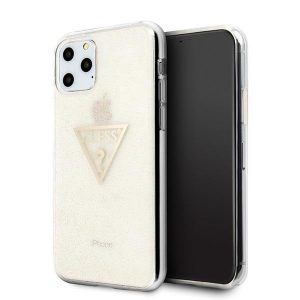 Guess iPhone 11 Pro gold/gold hard case Glitter Triangle