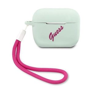 Guess AirPods Pro cover blue fuchsia/blue fuschia Silicone Vintage