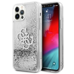 Guess iPhone 12 Pro Max 6.7" silver/silver hardcase 4G Big Liquid Glitter