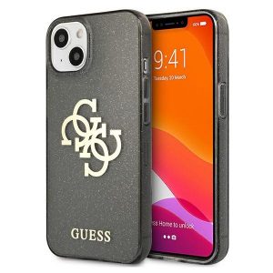 Guess iPhone 13 mini 5,4" svart/svart hårt fodral Glitter 4G Big Logo