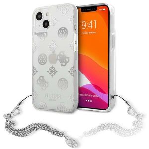 Guess iPhone 13 mini 5,4" silver / silver hårdfodral Peony Chain Collection