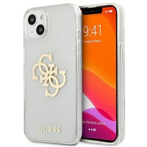 Guess iPhone 13 mini 5,4" genomskinligt hårt fodral Glitter 4G Big Logo