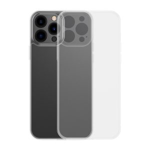 Baseus Frosted Glass Case Cover for iPhone 13 Pro Hard Cover with Gel Frame Transparent (ARWS000702)