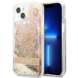 Guess iPhone 13 mini 5.4" gold/gold hardcase Paisley Liquid Glitter