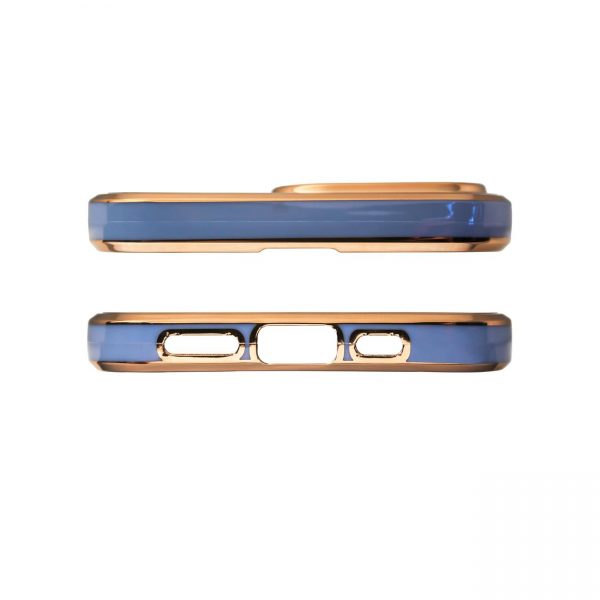 Lighting Color Case for Samsung Galaxy A73 5G Gold Frame Gel Cover Blue