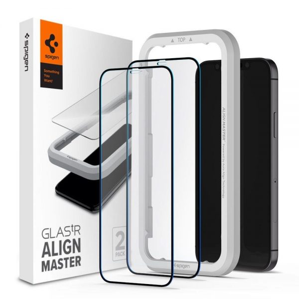 Spigen ALM Glass FC Tempered Glass for iPhone 12 / iPhone 12 Pro - Black 2 pcs.