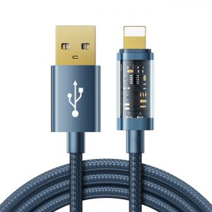 Joyroom USB-kabel – Lightning för laddning/dataöverföring 2,4A 20W 1,2m blå