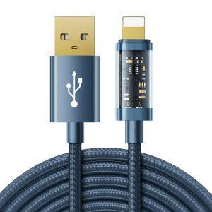 Joyroom USB-kabel – Lightning för laddning/dataöverföring 2,4A 20W 2m blå