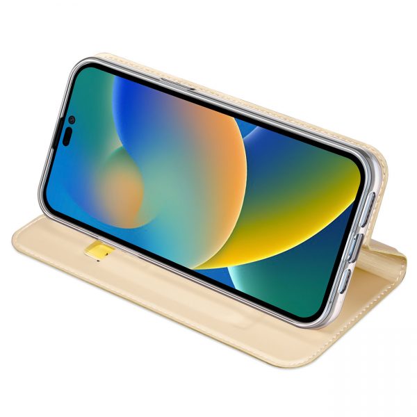 Dux Ducis Skin Pro Holster Flip Cover for iPhone 14 Pro Max gold