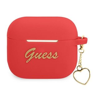 Guess AirPods 3 täcker röd/röd Silicone Charm Heart Collection