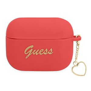 Guess AirPods Pro-fodral röd/röd Silicone Charm Heart Collection