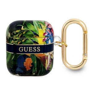 Guess AirPods täcker blå/blå Flower Strap Collection