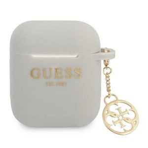 Guess AirPods täcker grå/grå Silikon Charm 4G Collection