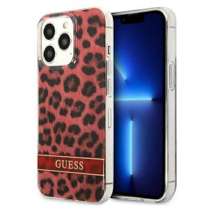 Guess iPhone 13 Pro / 13 6.1 "röd / röd hardcase Leopard