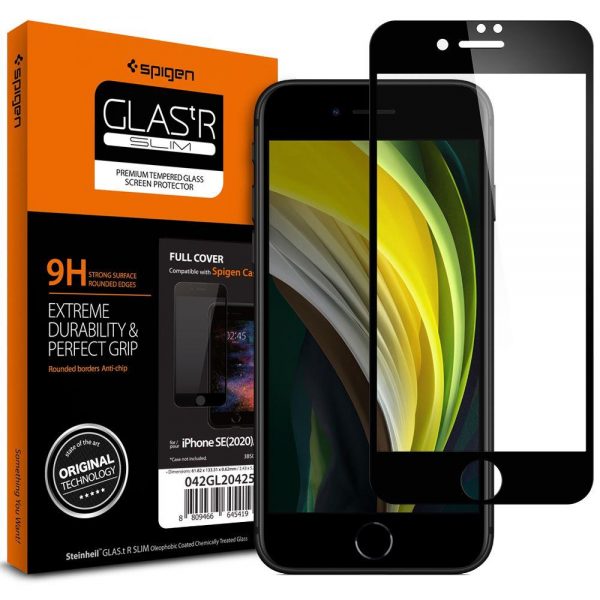 HÄRDAT GLASS SPIGEN GLASS FC IPHONE 7/8 / SE 2022 / SE 2020 SVART