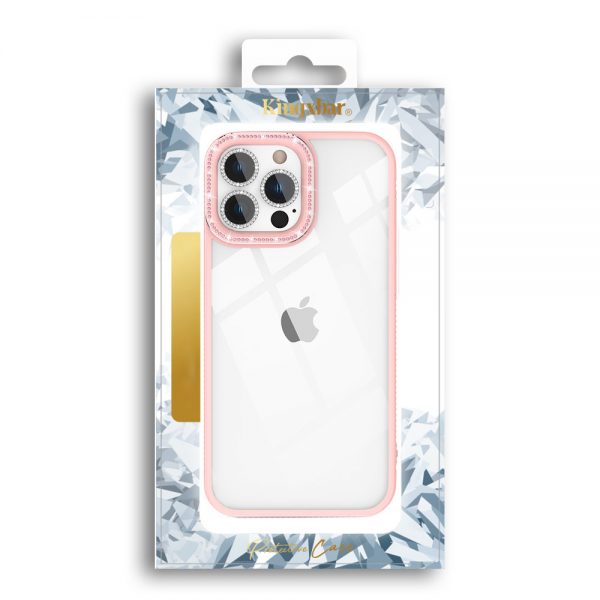 Kingxbar Sparkle Series case iPhone 13 Pro Max with crystals back cover pink