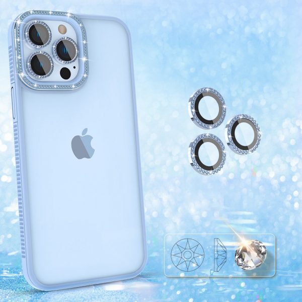 Kingxbar Sparkle Series case iPhone 13 Pro Max with crystals back cover blue