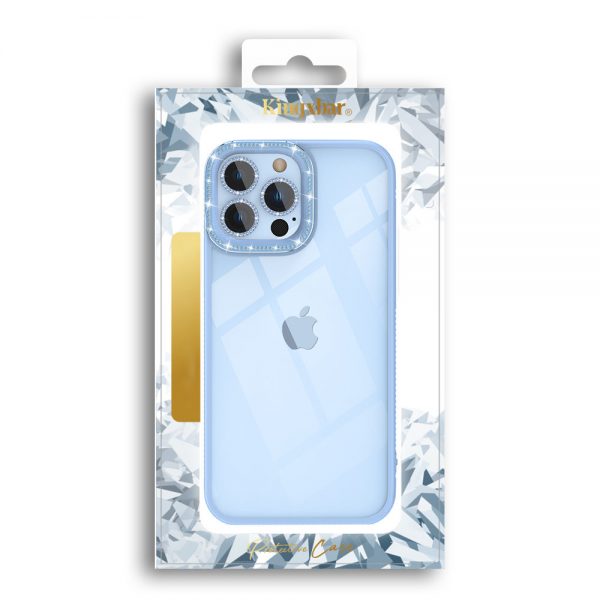 Kingxbar Sparkle Series case iPhone 13 Pro Max with crystals back cover blue