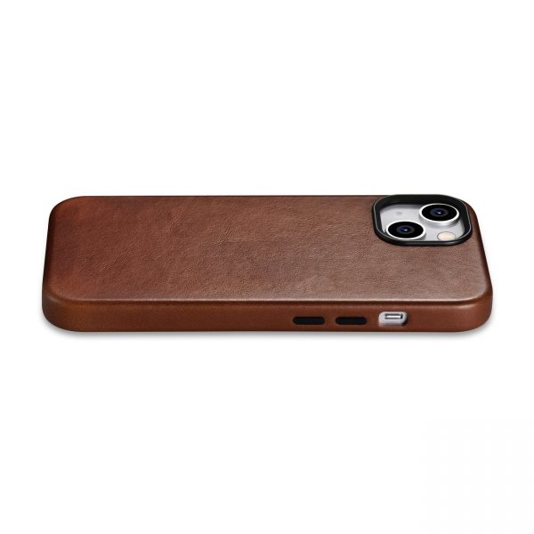 ICarer Oil Wax Premium Leather Case iPhone 14 Plus Magnetic Leather Case with MagSafe Brown (WMI14220703-RB)