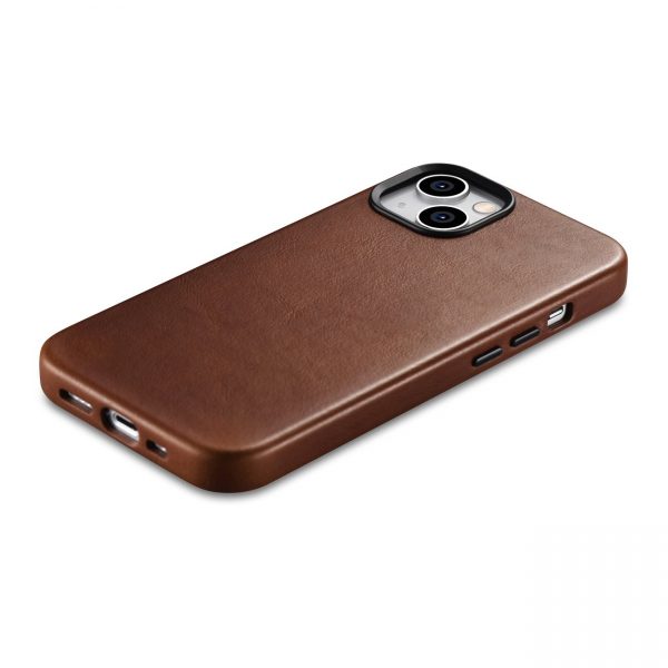 ICarer Oil Wax Premium Leather Case iPhone 14 Plus Magnetic Leather Case with MagSafe Brown (WMI14220703-RB)