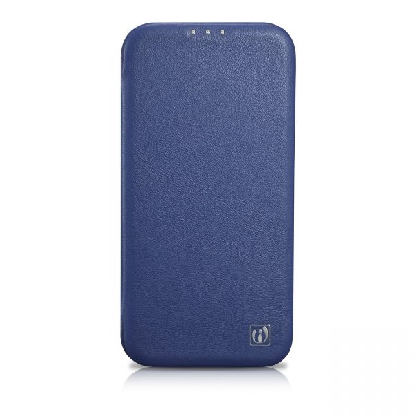 ICarer CE Premium Leather Folio Case iPhone 14 magnetic flip case MagSafe blue (WMI14220713-BU)