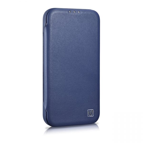 ICarer CE Premium Leather Folio Case iPhone 14 magnetic flip case MagSafe blue (WMI14220713-BU)