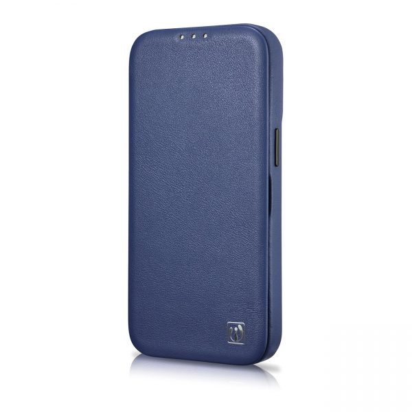 ICarer CE Premium Leather Folio Case iPhone 14 magnetic flip case MagSafe blue (WMI14220713-BU)