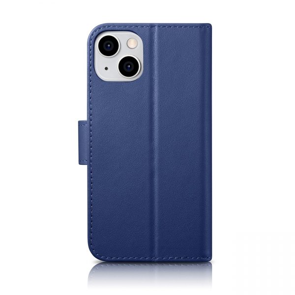 ICarer Wallet Case 2in1 Case iPhone 14 Anti-RFID Leather Flip Case Blue (WMI14220725-BU)