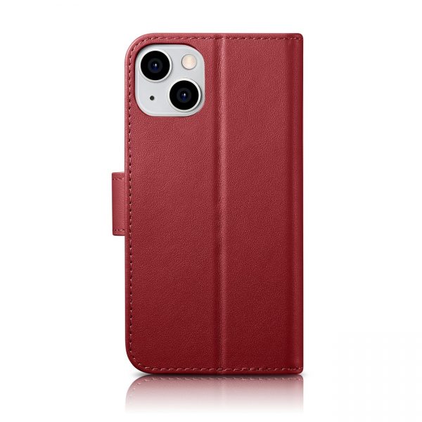 ICarer Wallet Case 2in1 Cover iPhone 14 Plus Anti-RFID Leather Flip Cover Red (WMI14220727-RD)