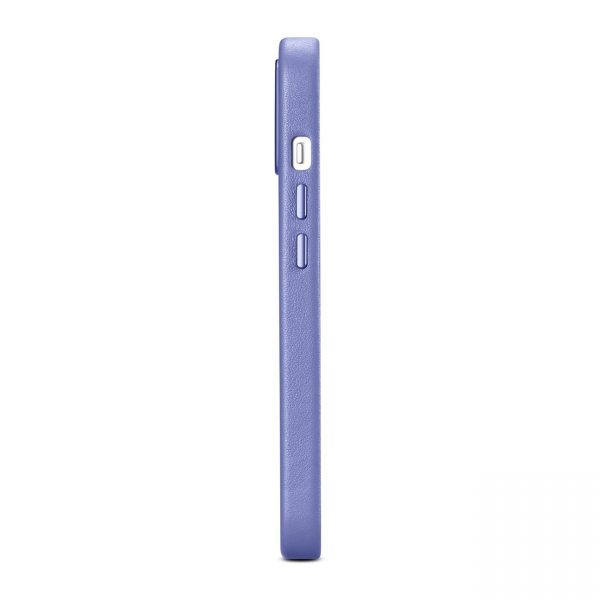 ICarer Case Leather Cover Genuine Leather iPhone 14 Plus Light Purple (MagSafe Compatible)