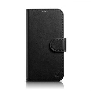 ICarer Plånboksfodral 2in1 iPhone 14 Pro Leather Flip Cover Anti-RFID svart