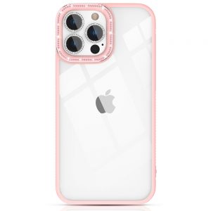 Kingxbar Sparkle Series-fodral iPhone 13 Pro med kristallbaksida rosa