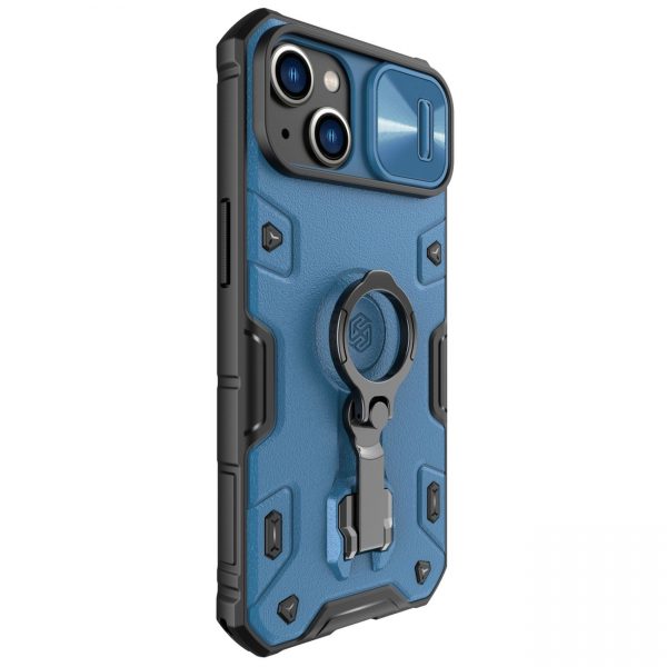 Nillkin CamShield Armor Pro Magnetic Case iPhone 14 Plus Magnetic MagSafe Cover with Camera Protector Blue