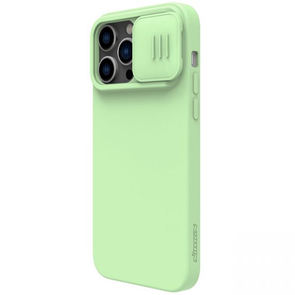 Nillkin CamShield Magnetic Silicone Case iPhone 14 Pro Magnetic MagSafe Cover with Camera Protector Green