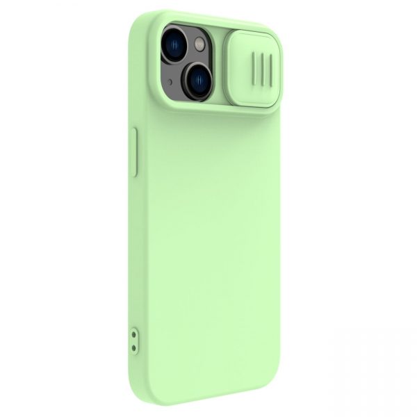 Nillkin CamShield Magnetic Silicone Case iPhone 14 Plus Magnetic MagSafe Cover with Camera Protector Green