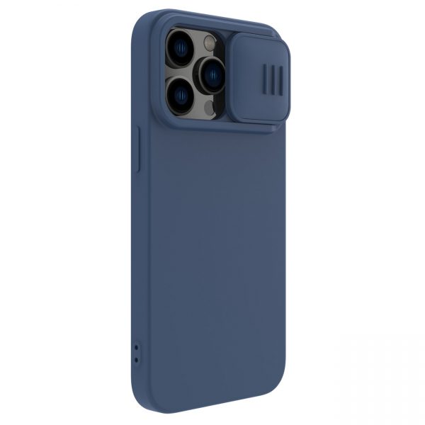 Nillkin CamShield Silky Silicone Case iPhone 14 Pro Case with Camera Protector Blue