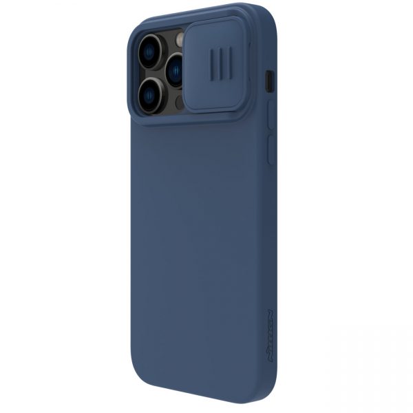 Nillkin CamShield Silky Silicone Case iPhone 14 Pro Case with Camera Protector Blue