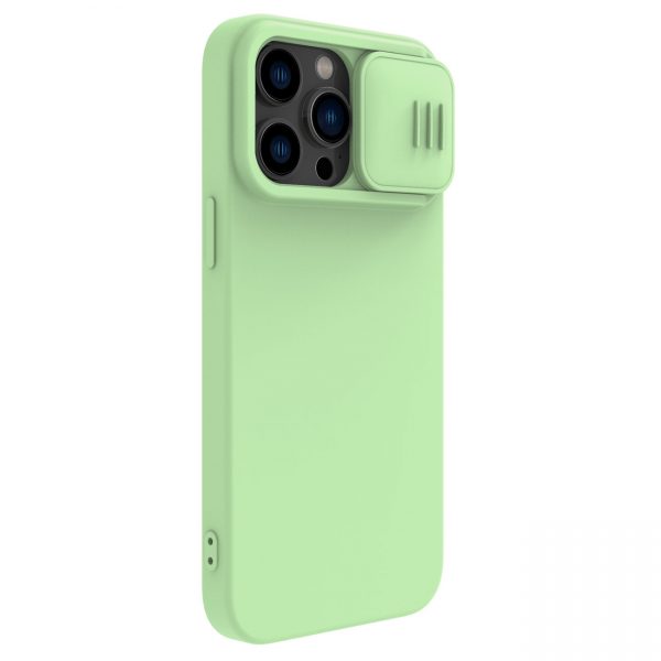 Nillkin CamShield Silky Silicone Case iPhone 14 Pro case with camera cover green