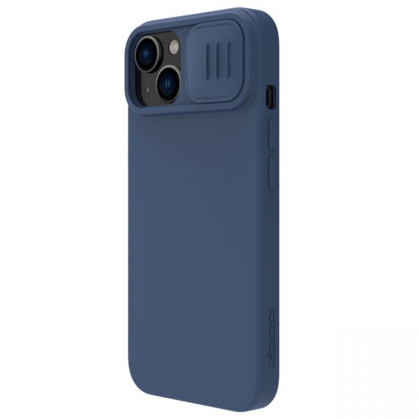 Nillkin CamShield Silky Silicone Case iPhone 14 Plus Case with Camera Protector Blue