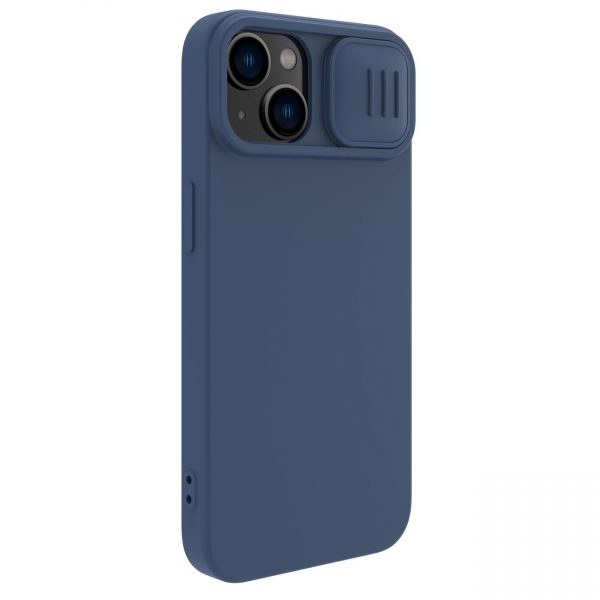 Nillkin CamShield Silky Silicone Case iPhone 14 Plus Case with Camera Protector Blue