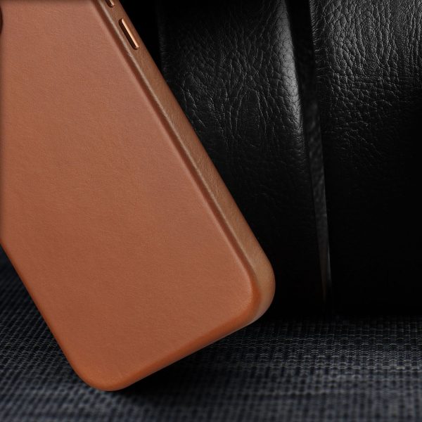 Dux Ducis Naples case for iPhone 14 magnetic leather case MagSafe brown